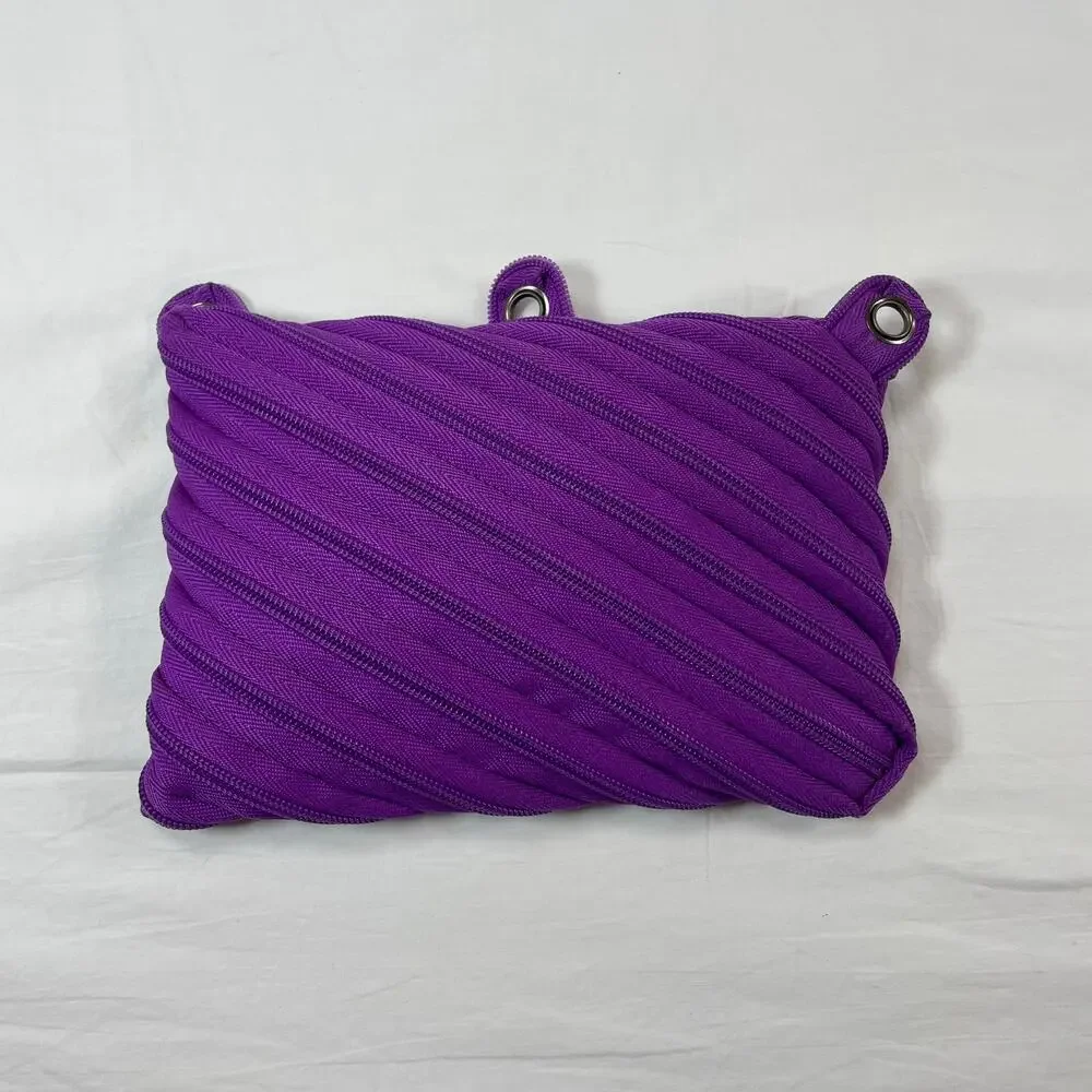 Zipit Monster Large Pencil Case Purple 3 Ring Binder Pouch Kids